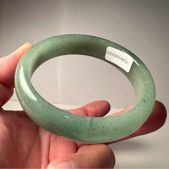 60mm Natural Green Ice through Jadeite Jade Bangle+Certificate 3252 - Picture 1 of 12